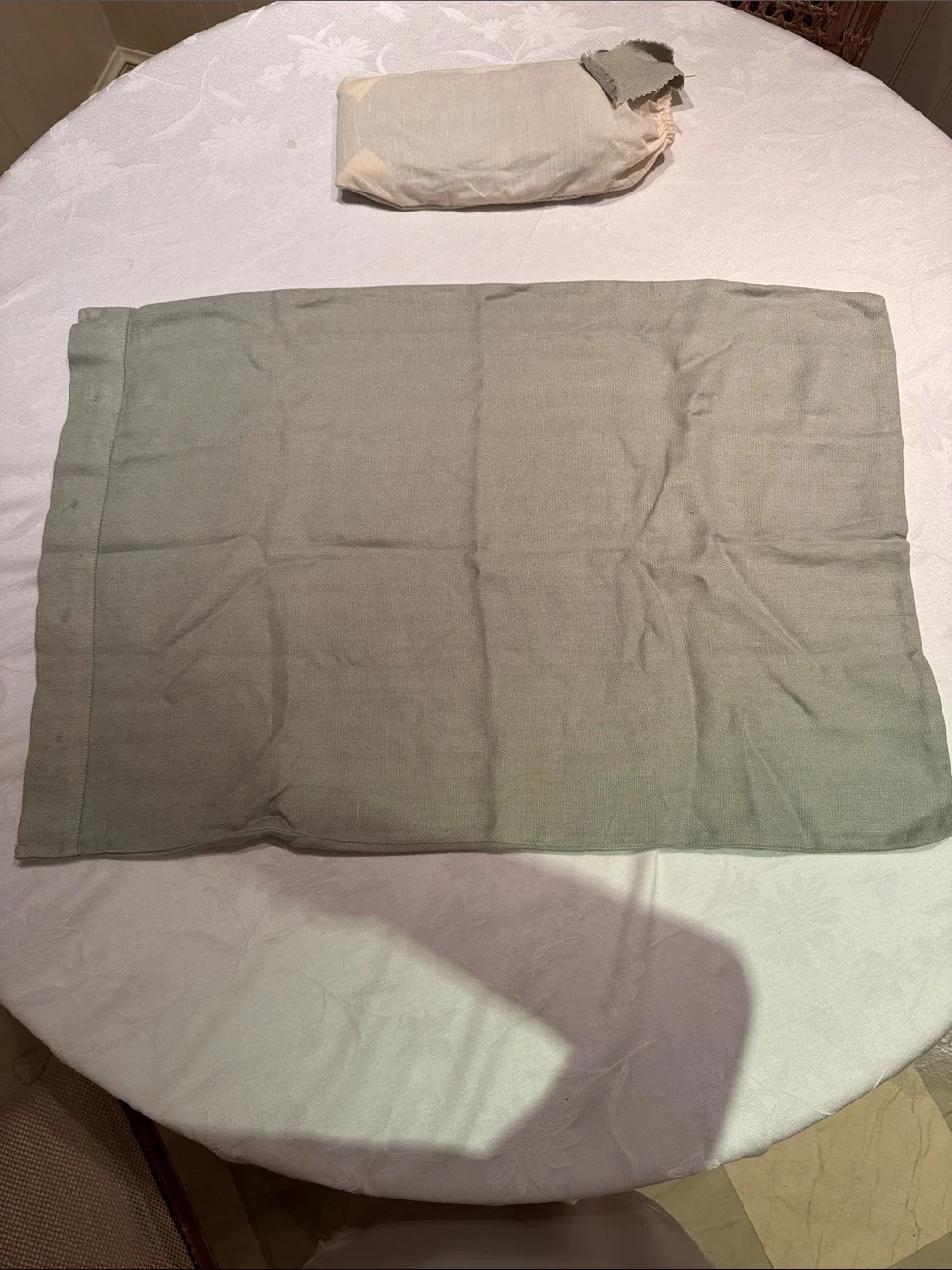 Restoration Hardware Eucalyptus Green Garment Dyed Linen Standard Sham Pair